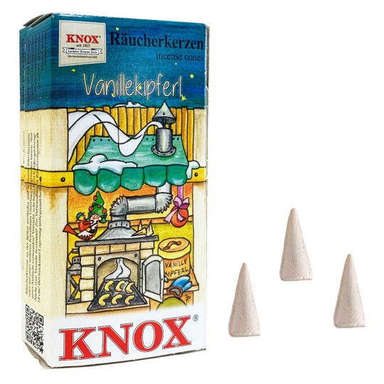 24 Medium Incense Cones in Vanilla Crescents Scent ~ Christmas Baking Scents by Knox ~ Germany